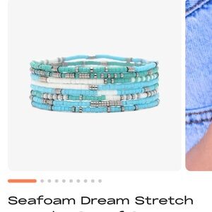Pura Vida Turquoise and Silver Beaded Bracelet Set